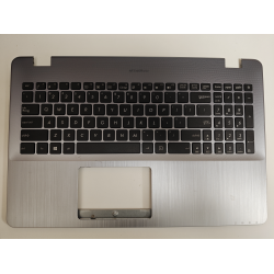 Carcasa superioara cu tastatura palmrest Laptop, Asus, VivoBook 15 X542U, X542UA, X542UAP, X542UAR, X542UF, X542UQ, X542UN, 90NB0F22-R30US0, 13NB0FD2AP0201, X542UA-1B, albastru argintiu, layout US