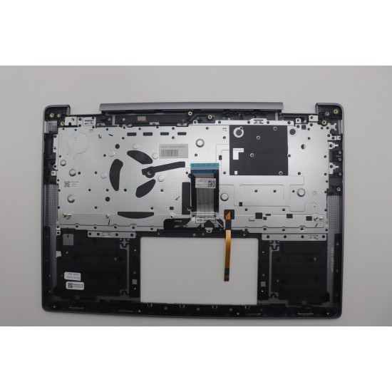 Carcasa superioara cu tastatura palmrest compatibila Laptop 2-in-1, Lenovo, Yoga 7 14IRL8 Type 82YL, 5CB1L40838, 5CB1L40839,  HQ25202001C50, HQ26901001ES0, iluminata, Artic Grey, layout US