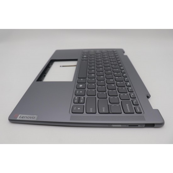 Carcasa superioara cu tastatura palmrest compatibila Laptop 2-in-1, Lenovo, Yoga 7 14IRL8 Type 82YL, 5CB1L40838, 5CB1L40839,  HQ25202001C50, HQ26901001ES0, iluminata, Artic Grey, layout US