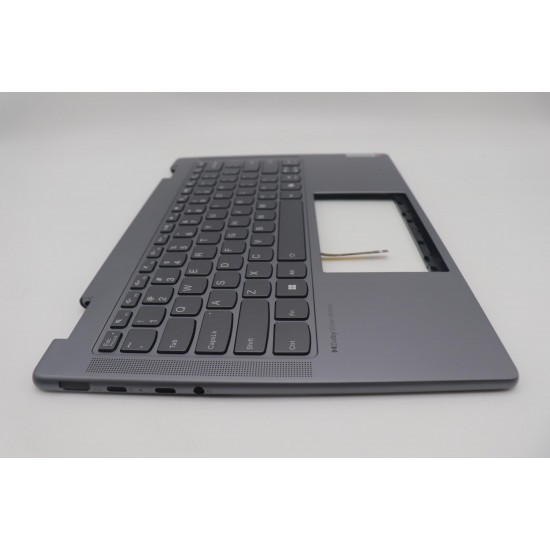 Carcasa superioara cu tastatura palmrest compatibila Laptop 2-in-1, Lenovo, Yoga 7 14IRL8 Type 82YL, 5CB1L40838, 5CB1L40839,  HQ25202001C50, HQ26901001ES0, iluminata, Artic Grey, layout US