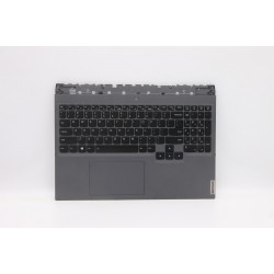 Carcasa superioara cu tastatura palmrest Laptop, Lenovo, Legion 5 Pro 16IAH7H Type 82RF, 5CB1D09653, AP1ZV000800, iluminata, 4 pini, Storm Grey, layout US