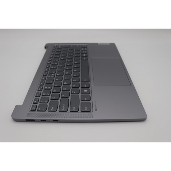 Carcasa superioara cu tastatura palmrest Laptop, Lenovo, IdeaPad Pro 5 14IMH9 Type 83D2, 5CB1P31558, HQ25202000660, HQ258060004C0, NB6766B, iluminata, Artic Grey, layout US