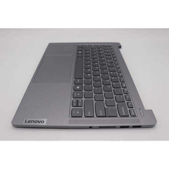 Carcasa superioara cu tastatura palmrest Laptop, Lenovo, IdeaPad Pro 5 14IMH9 Type 83D2, 5CB1P31558, HQ25202000660, HQ258060004C0, NB6766B, iluminata, Artic Grey, layout US