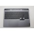 Carcasa superioara cu tastatura palmrest Laptop Gaming, Lenovo, Legion 5 16IRX9 Type 83DG, 5CB1P55134, 5CB1P55411, 5CB1M72407, AP925000401, AM925000200, iluminata, 4 pini, Luna Grey, layout US