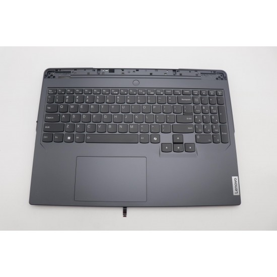 Carcasa superioara cu tastatura palmrest Laptop Gaming, Lenovo, Legion Pro 5 16IRX9 Type 83DF,  5CB1P50090, 5CB1P50091, 5CB1P50094, AP38U000100, 3421900179, iluminata, 4 pini, Onyx Grey, layout US