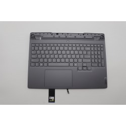 Carcasa superioara cu tastatura palmrest compatibila Laptop Gaming, Legion 5 15APH9 Type 83EG, 5CB1P73780, AP3J1000100, EL3JL100400, iluminata, 4 pini, Storm Grey, layout US