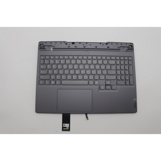 Carcasa superioara cu tastatura palmrest compatibila Laptop Gaming, Legion 5 15APH9 Type 83EG, 5CB1P73780, AP3J1000100, EL3JL100400, iluminata, 4 pini, Storm Grey, layout US