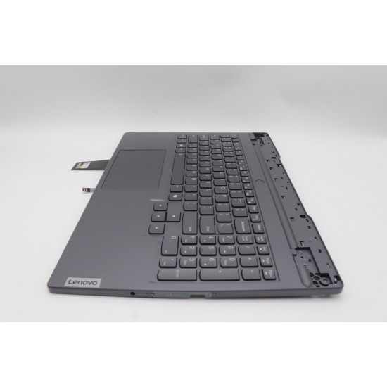 Carcasa superioara cu tastatura palmrest compatibila Laptop Gaming, Legion 5 15APH9 Type 83EG, 5CB1P73780, AP3J1000100, EL3JL100400, iluminata, 4 pini, Storm Grey, layout US