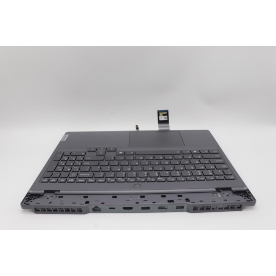 Carcasa superioara cu tastatura palmrest compatibila Laptop Gaming, Legion 5 15APH9 Type 83EG, 5CB1P73780, AP3J1000100, EL3JL100400, iluminata, 4 pini, Storm Grey, layout US