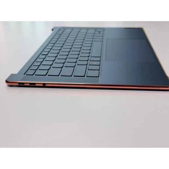 Carcasa superioara cu tastatura palmrest Laptop, Lenovo, Yoga Slim 7 14APU8 Type 83AA, 5CB1L80590, AM317000120, 18911641, HQ254030002P7, iluminata, 4 pini, Blue, layout US