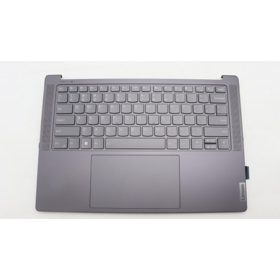 Carcasa superioara cu tastatura palmrest Laptop, Lenovo, Yoga Pro 9 14IRP8 Type 83BU, 83BV, 5CB1L49530, 5CB1L49556, AM2YE000500, 21894658, HQ210AJH7007 , iluminata, 4 pini, Dark Grey, layout US