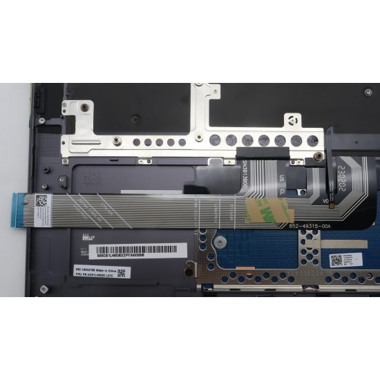 Carcasa superioara cu tastatura palmrest Laptop, Lenovo, Yoga Pro 9 14IRP8 Type 83BU, 83BV, 5CB1L49530, 5CB1L49556, AM2YE000500, 21894658, HQ210AJH7007 , iluminata, 4 pini, Dark Grey, layout US