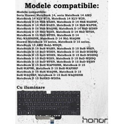 Tastatura Laptop, Huawei, MateBook 14 KLV-W19, KLV-W29, iluminata, neagra, layout US