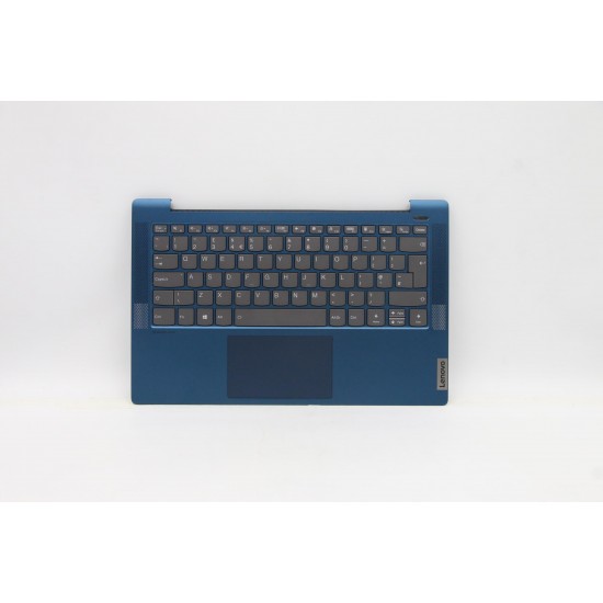 Carcasa superioara cu tastatura palmrest Laptop, Lenovo, IdeaPad 5-14ARE05 Type 81YM, 5CB0Y89321, AM2UZ000C20, ET2UZ000100, ET2UZ000200, iluminata, albastra, layout UK