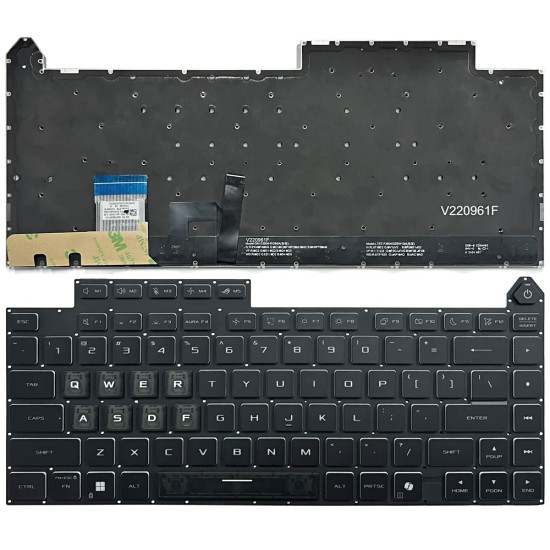 Tastatura Laptop Gaming, Asus, ROG Strix G16 G615J, G615JH, G615JHR, G615JM, G615JMR, G615JPR, iluminata, RGB 4 Zone, neagra, layout US