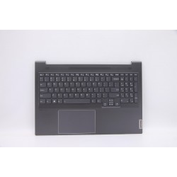 Carcasa superioara cu tastatura palmrest Laptop, Lenovo, IdeaPad Yoga Slim 7 Pro 16ACH6 Type 82QQ, 5CB1F36880, 5CB1F36995, NB5729, HQ2370, HQ20721440000, PH-B17-02AS, iluminata, 4 pini, Storm Grey, layout US