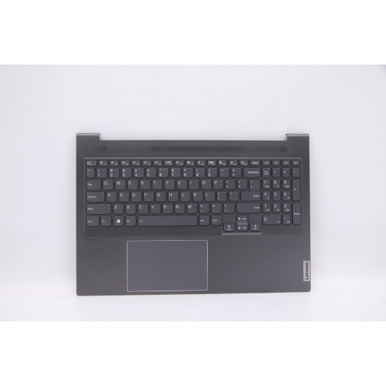 Carcasa superioara cu tastatura palmrest Laptop, Lenovo, IdeaPad Yoga Slim 7 Pro 16ACH6 Type 82QQ, 5CB1F36880, 5CB1F36995, NB5729, HQ2370, HQ20721440000, PH-B17-02AS, iluminata, 4 pini, Storm Grey, layout US