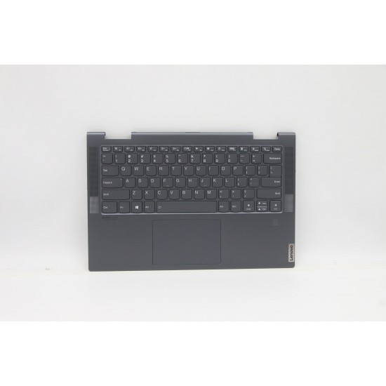 Carcasa superioara cu tastatura palmrest Laptop, Lenovo, IdeaPad Yoga 7-14ACN6 Laptop Type 82N7, 5CB1D12414, AM27V000200, EL27V000100, 18219197, iluminata, 4 pini, Slate Grey, layout US