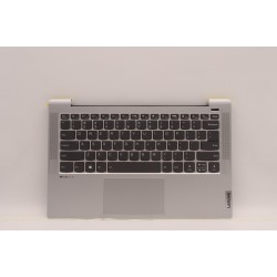 Carcasa superioara cu tastatura palmrest Laptop, Lenovo, IdeaPad 5 14ABA7 Type 82SE, 5CB1J08457, 5CB1J08488, AM3KI000140, PK37B01D700TIC, ET2UZ000100, ET2UZ000200, iluminata, 4 pini, Cloud Grey, layout US