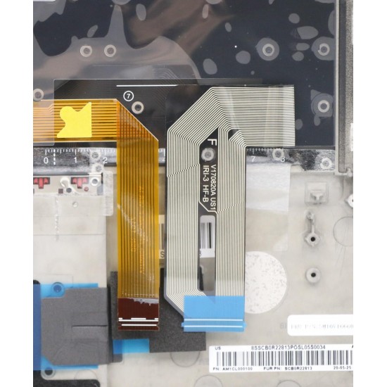 Carcasa superioara cu tastatura palmrest Laptop, Lenovo, ThinkPad T495s Type 20QJ, 5M10V16660, 5M11A08645, 5M11A08647, 5M10V16659, PK131B42B08, AM1CL000100, EA1BR000200, V170820IS1, iluminata, 12 pini, Black, layout US