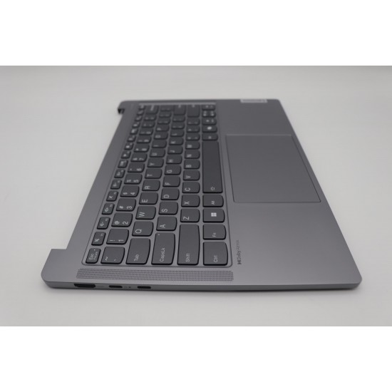 Carcasa superioara cu tastatura palmrest Laptop, Lenovo, IdeaPad Pro 5 14AHP9 Type 83D3, 5CB1N90824, 5CB1N90849, HQ25202000640, HQ706010005Q74A04, HQ31300007VN7, HQ258060004B0, NB6766, iluminata, 4 pini, Arctic Grey, layout US
