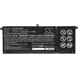 Baterie compatibila Laptop, Dell, Inspiron 13 5301, P121G, P121G002, CS-DEN145NB, H5CKD, 9077G, TXD0, 15V, 3450mAh, 51.75Wh