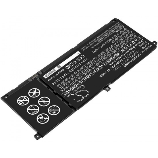 Baterie compatibila Laptop, Dell, CS-DEN145NB, H5CKD, 0H5CKD, 9077G, 09077G, TXD03, 0TXD03, 7T8CD, 07T8CD, 15V, 3450mAh, 51.75Wh
