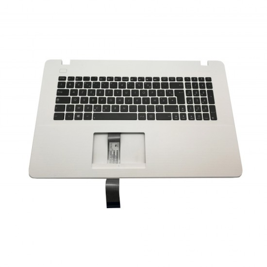 Carcasa superioara cu tastatura palmrest Laptop, Asus, A751M, A751MA, A751M, 90NB04I2-R31US0, 13NB04I2P04011-1, alba, layout US