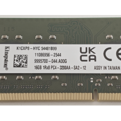 Memorie ram Laptop Kingston 16GB, DDR4, 1Rx8, PC4-3200AA, 3200Mhz, K1CXP8-HYC, PC4-25600, CL22, 1.2V, Non-ECC, sodimm, 260 pini