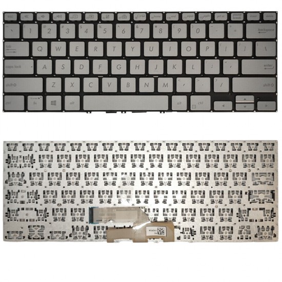 Tastatura Laptop, Asus, ZenBook Flip 14 UM462D, UM462D, iluminata, argintie, layout US