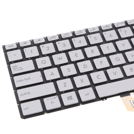 Tastatura Laptop, Asus, ZenBook Flip 14 UM462D, UM462D, iluminata, argintie, layout US