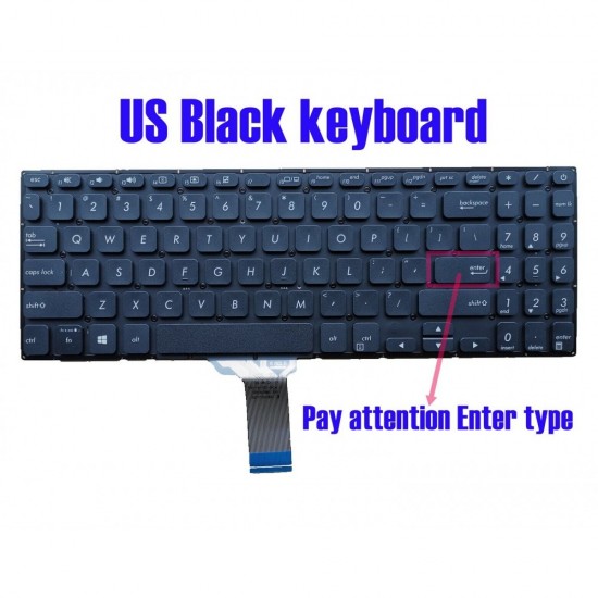 Tastatura compatibila Laptop, Asus, VivoBook S15 K530U, K530UA, neagra, layout US