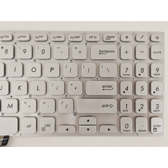 Tastatura compatibila Laptop, Asus, VivoBook S15 K530U, K530UA, argintie, layout US