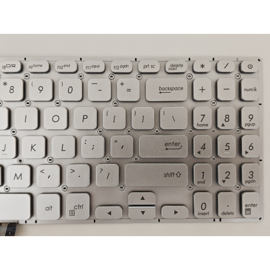Tastatura compatibila Laptop, Asus, VivoBook S15 X530F, X530FA, X530FN, iluminata, argintie, layout US