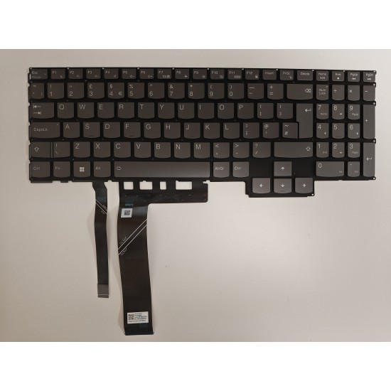 Tastatura Laptop, Lenovo, Legion 5 Pro-16ACH6 Type 82JS, iluminata, RGB 20 pini, gri, layout UK