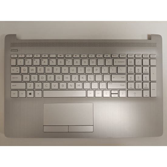 Carcasa superioara cu tastatura palmrest Laptop, HP, 15-DR, L32368-002, L33339-002, AP29M000A61, 7H2230, argintie, layout US