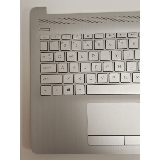 Carcasa superioara cu tastatura palmrest Laptop, HP, 15-DR, L32368-002, L33339-002, AP29M000A61, 7H2230, argintie, layout US