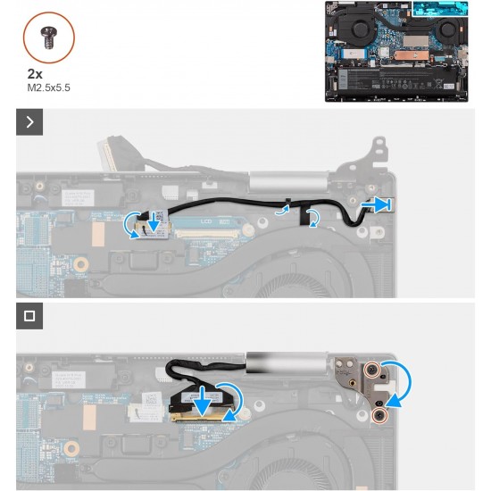 Mufa alimentare Laptop 2-in-1, Dell, Inspiron 16 Plus 7635, P128F, P128F003, 10 pini, 12.5cm
