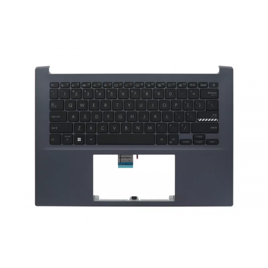Carcasa superioara cu tastatura palmrest Laptop, ASUS, VivoBook Pro 14 N3401Q, N3401QC, 90NB0VF2-R31US2, 39XJETAJN20, M3401QC-8B, iluminata, albastru inchis, layout US