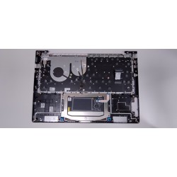 Carcasa superioara cu tastatura palmrest Laptop, HP, EliteBook 8 G1i, P34591-001, 6070B2394903, 6053B2313201, 6054B3102401, iluminata, argintie, layout US