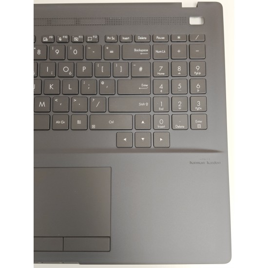 Carcasa superioara cu tastatura palmrest Laptop, Asus, ProArt StudioBook 16 H5600Q, H5600QE, H5600QR, H5600QM, 3AEXCTAJN00, H5600QM-2B, iluminata, neagra, layout UK