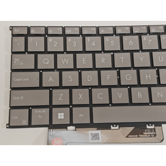 Tastatura compatibila Laptop, Asus, Zenbook S14 UX5406S, UX5406SA, iluminata, gri deschis, layout US