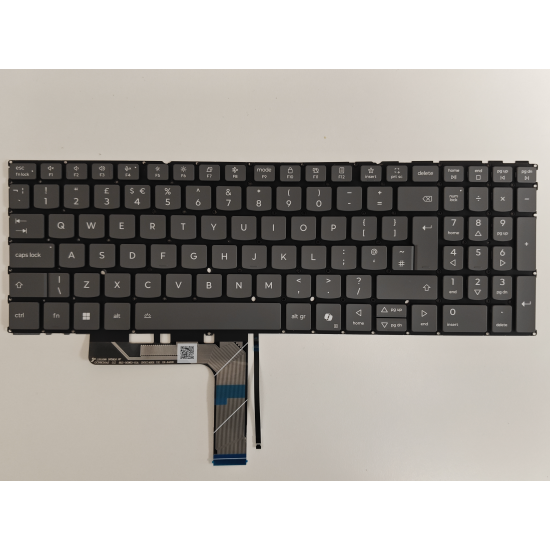 Tastatura Laptop 2-in-1, Lenovo, Yoga 7 16AKP10 Type 83JU, iluminata, gri, layout UK