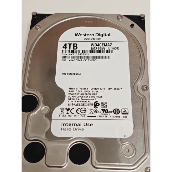 Hard Disk Western Digital WD 4TB 5400rpm 256MB SATA3, WD40EMAZ, IU HA500, 3.5 inch, HDD pentru Desktop/PC/NAS, bulk