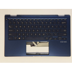 Carcasa superioara cu tastatura palmrest Laptop 2-in-1, Asus, ZenBook Flip 13 Q326F, Q326FA, 0NB0JC2-R32UI0, 90NB0JC2-R32US0, 13N1-68A0Q21, UX362FA-2B, 13NB0JC0PXXX1X, iluminata, Royal Blue, layout US
