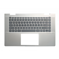 Carcasa superioara cu tastatura palmrest Laptop, HP, Envy X360 15-FH, 15Z-FH, TPN-C166, N47952-001, N49491-001, AM3VY000441, AM3VY000700, 7H2470, DJM20A3AD00100ET, DFK141673091312, argintie, layout US