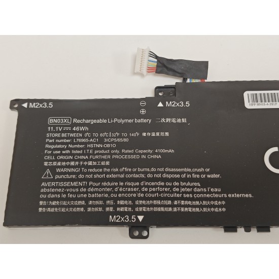 Baterie compatibila Laptop, HP, L77034-005, L77034-006, L76965-AC1, L76965-271, L76965-2C1, L76965-2C2, L73965-271, L73965-2C1, HSTNN-DB9N, HSTNN-OB1O, BN03051XL-PL, BN03051XL, 3ICP5/65/80, BN03XL, 11.1V, 4100mAh, 46Wh