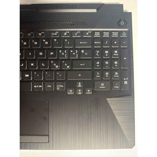 Carcasa superioara cu tastatura palmrest Laptop Gaming, Asus, TUF A15 FA506I, FA506II, FA506IV, FA506IH, 90NR03M1-R31IT0, 90NR03L1-R31IT0, 3BBKXTAJN10, iluminata, RGB, layout IT (italiana)