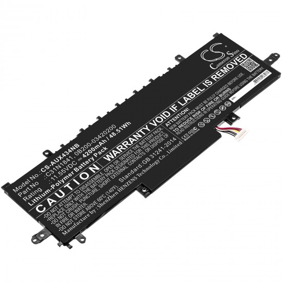 Baterie compatibila Laptop, Asus, ZenBook 13 UX334F, UX334FA, UX334FAC, UX334FL, UX334FLC, 0B200-03420200, CS-AUX434NB, C31N1841, 11.55V, 4200mAh, 48.51Wh