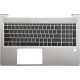 Carcasa superioara cu tastatura palmrest Laptop, HP, EliteBook 650 G10, 655 G10, N45680-001, 4BX8TTATP70, iluminata, argintie, layout US